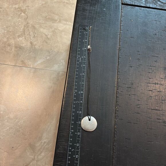 Lia Sophia Silver Medallion Leather Necklace - Picture 6 of 7